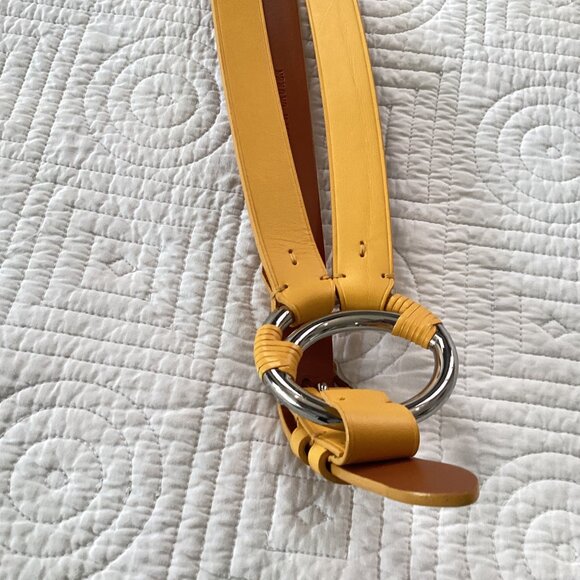 RALPH LAUREN Vachetta Leather Crescent O-Ring Equestrian TRI-STRAP Waist Belt Si - Picture 2 of 16